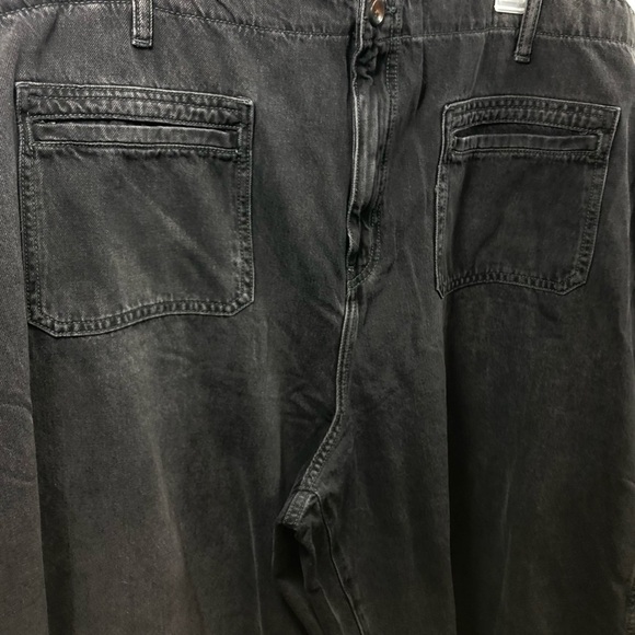 Old Navy High-Rise Wide Leg Baggy Jeans Plus Sz 28 Black Front Patch Pocket NWT - Picture 6 of 7
